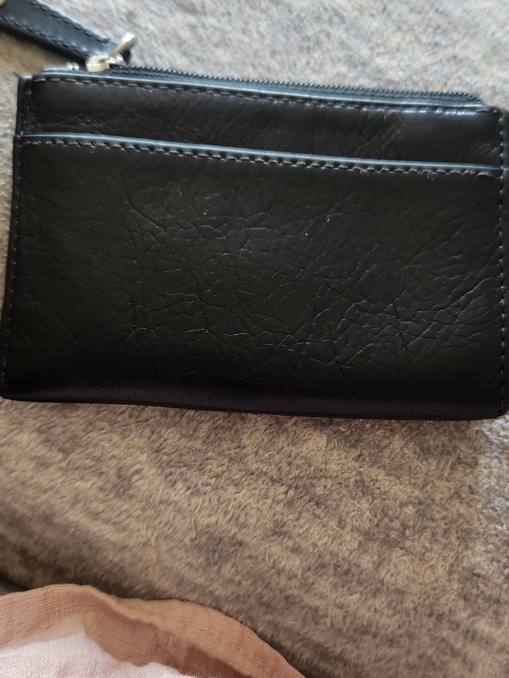 COACH Black Leather Compact Zip Card Case Wallet - Picture 2 of 3